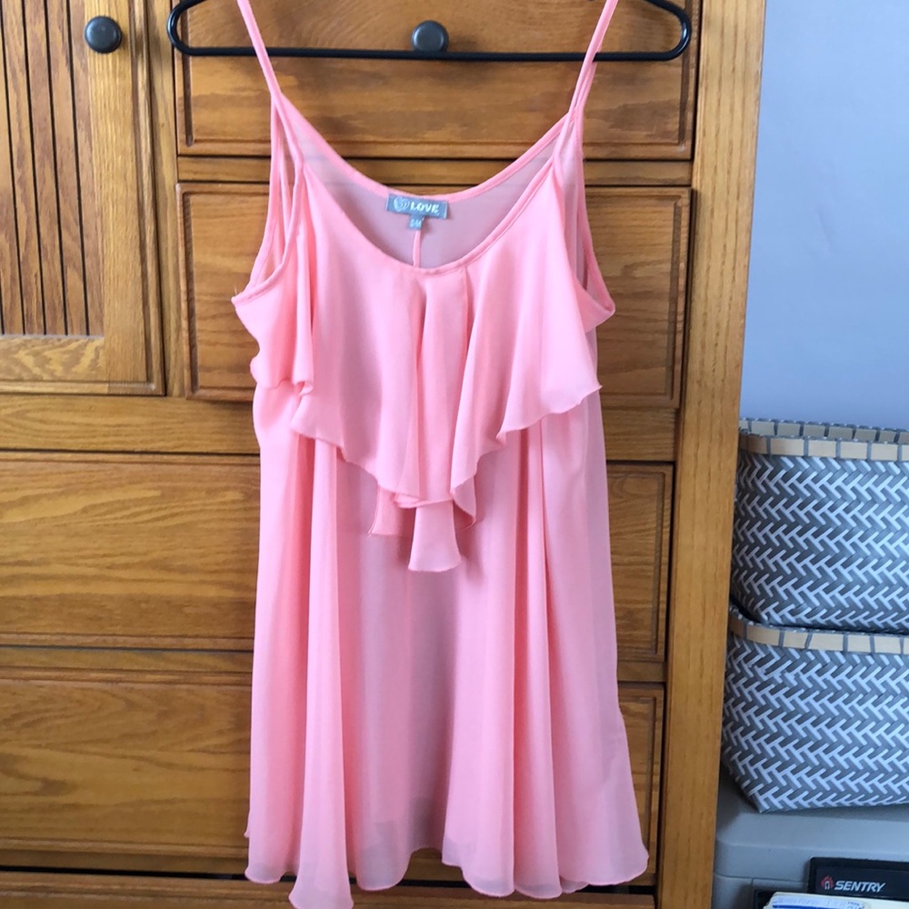 Coral flowy dress, size S/M, LF brand